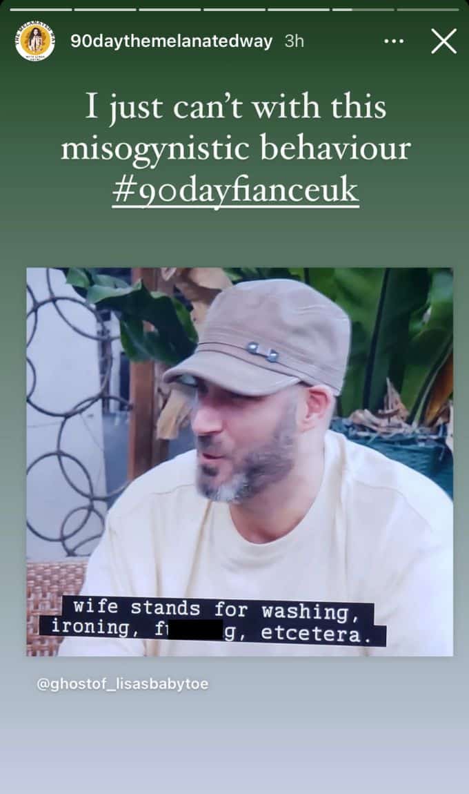 Instagram post about 90 Day UK's Richard