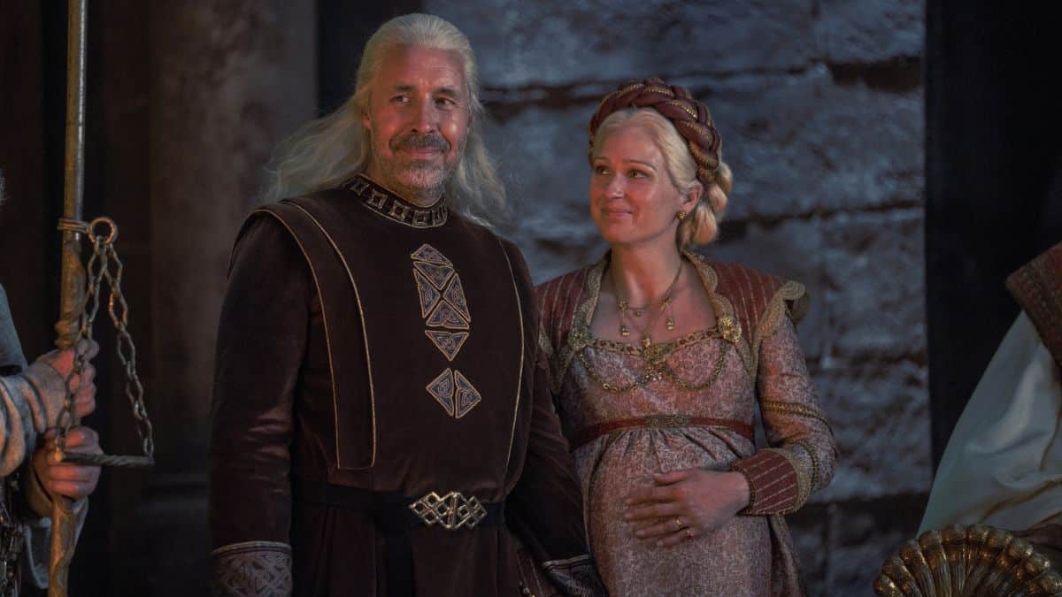 Paddy Considine as King Viserys and Sian Brooke as his wife, Aemma, as seen in Episode 1 of House of the Dragon Season 1. Pic credit: HBO/Ollie Upton