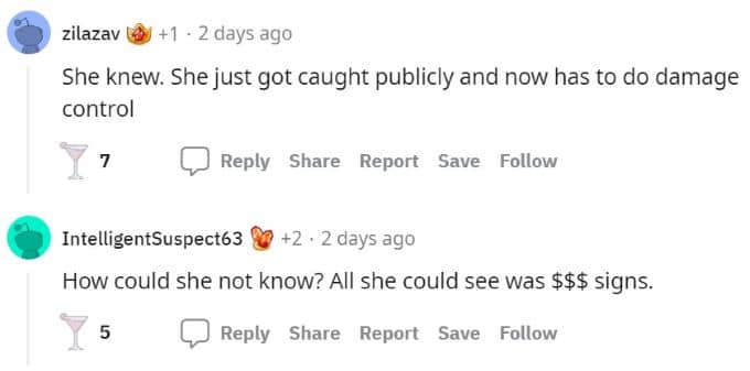 Screenshot from Reddit thread about Lala Kent.