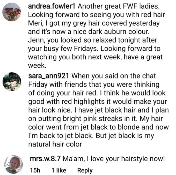 meri brown's IG followers comment on her possibly changing her hair color