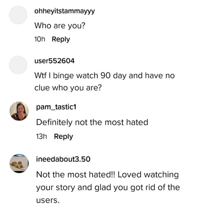 tiktok users comment on stephanie davison's video claiming she and stephanie matto are the richest 90 day fiance cast members