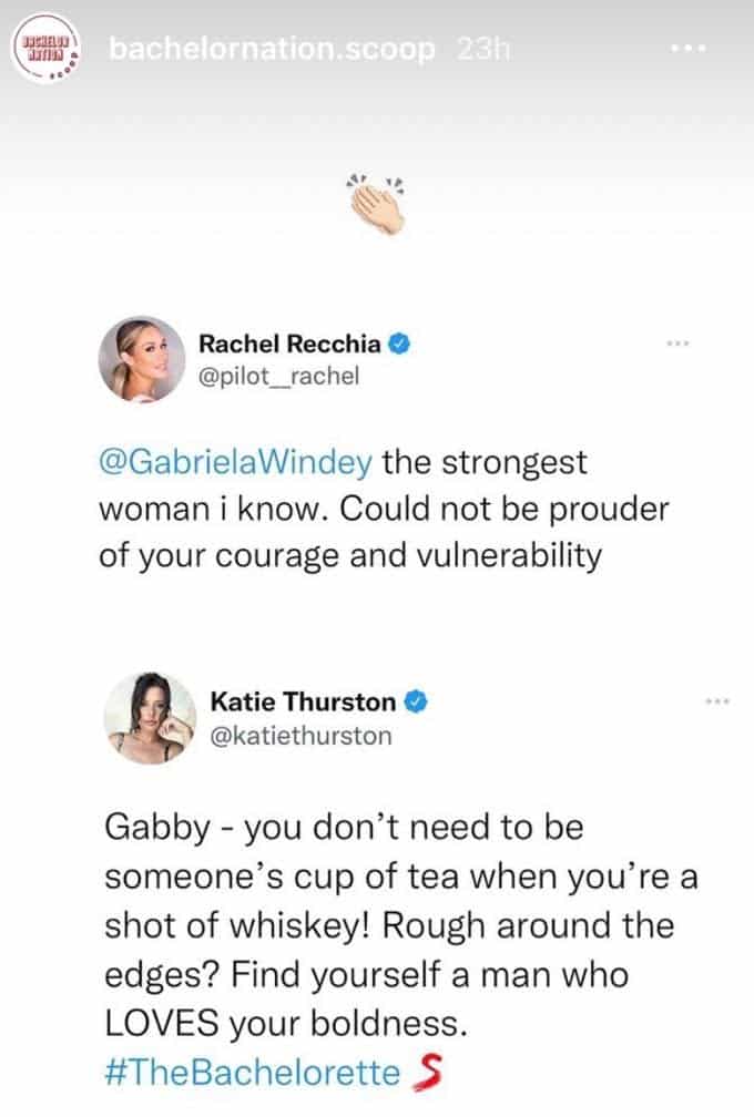 Rachel Recchia and Gabby Windey tweets
