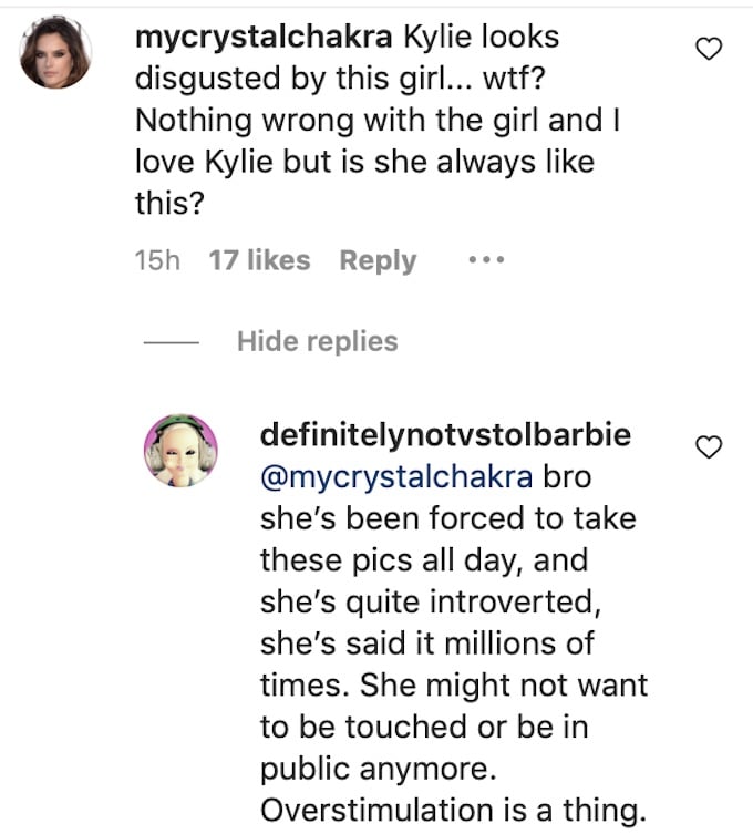 kylie comments