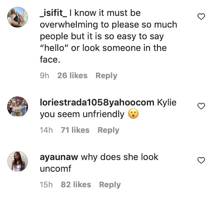 kylie comments