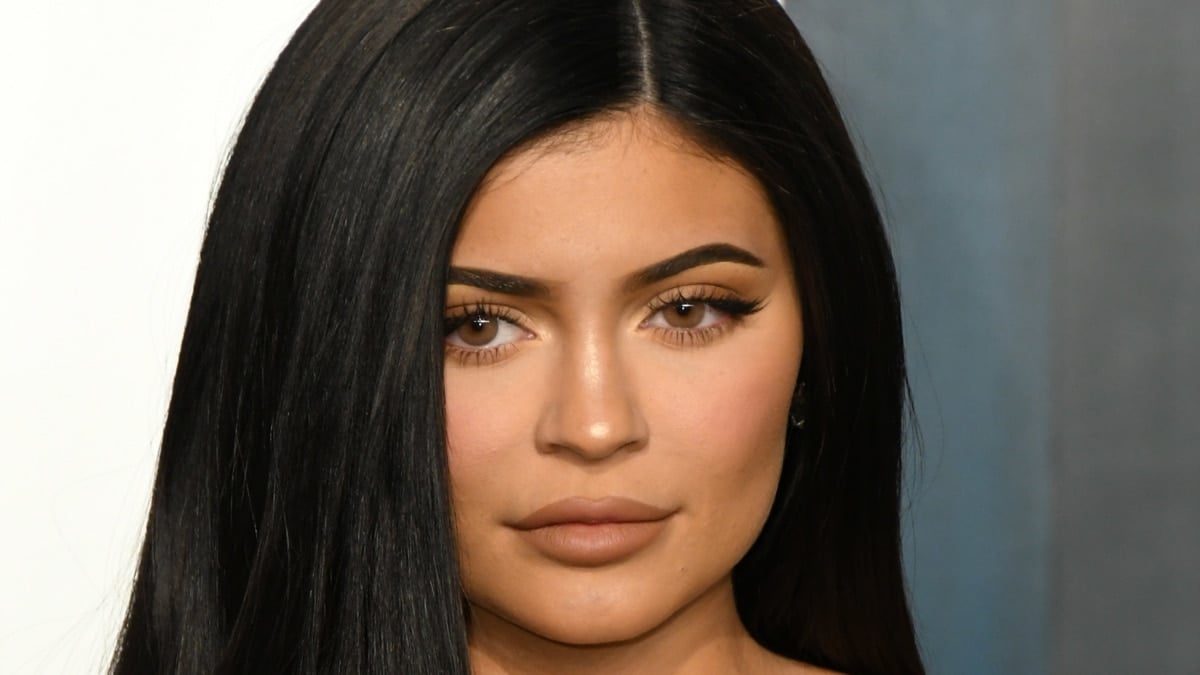 Close-up image of Kylie Jenner's face.