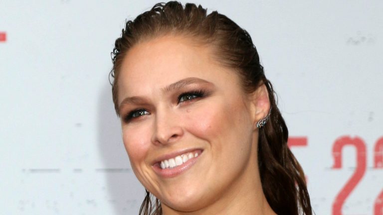Ronda Rousey appears at the Mile 22 Premiere, Village Theater Westwood California