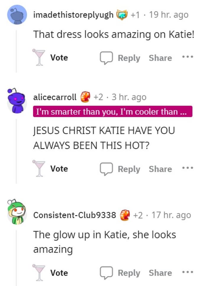 Screenshot from Reddit post about Katie Maloney.