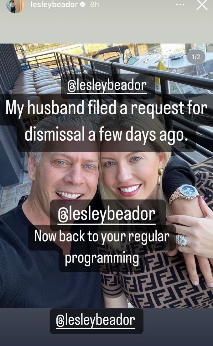 Lesley Beador claims the divorce is off.