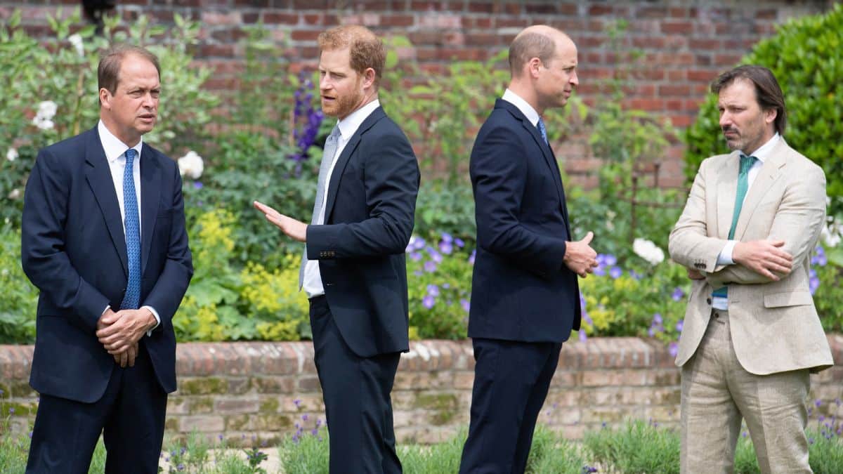 Prince Harry and Prince William face away from each other 