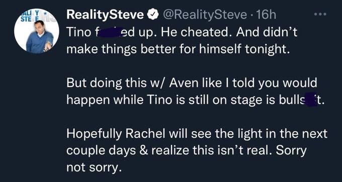 Reality Steve Tweets