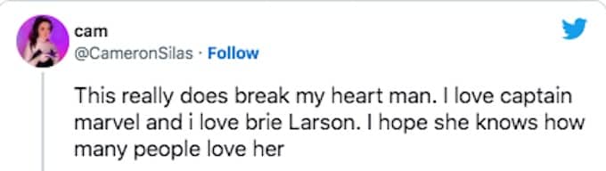 Tweet about Brie Larson