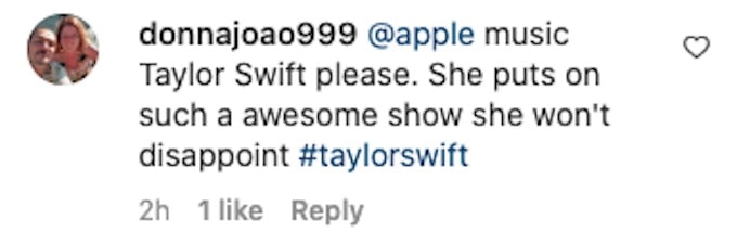 taylor swift fan asks apple music to have her as sb lvii performer