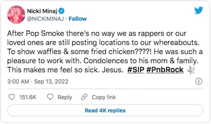 Nicki Minaj tweet