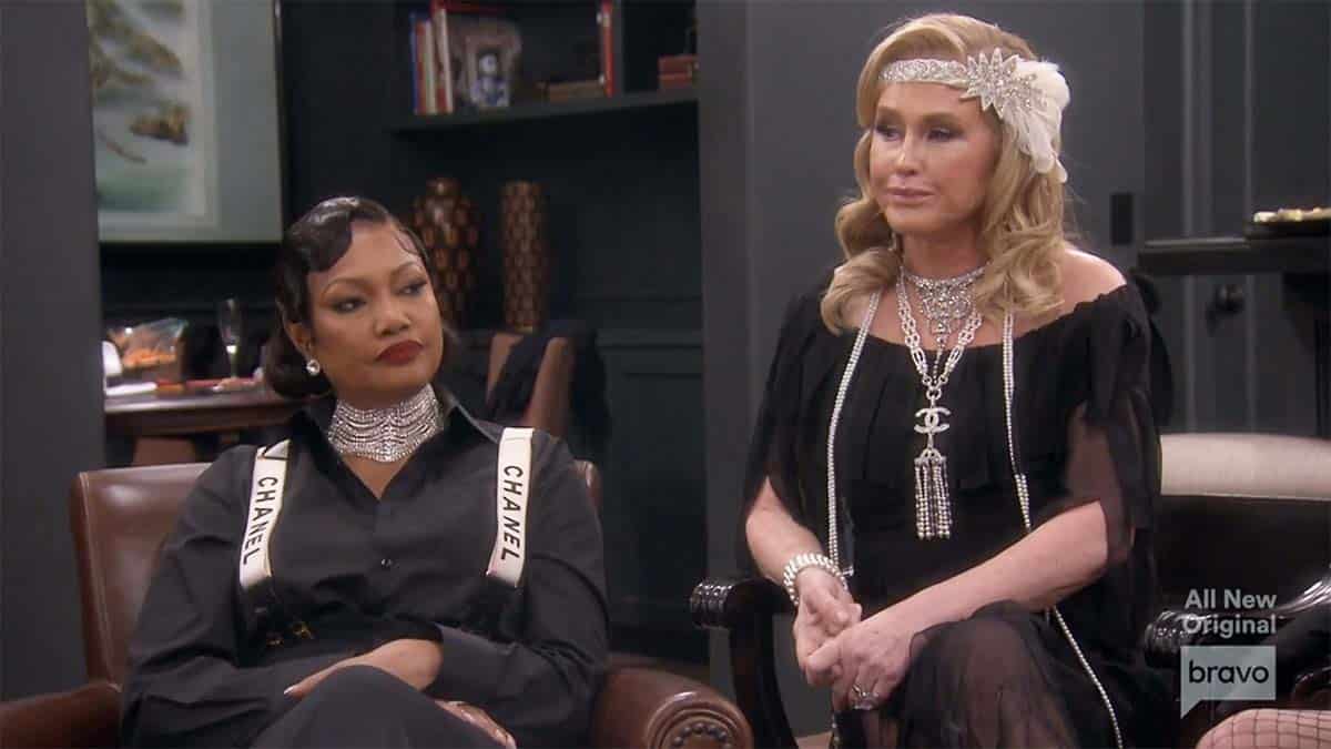 RHOBH Garcelle Beauvais and Kathy Hilton dressed up for Crystal Minkoff's Roaring 20's birthday party. 