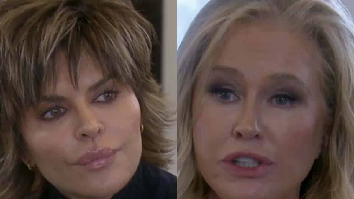 Lisa Rinna staring at Kathy Hilton