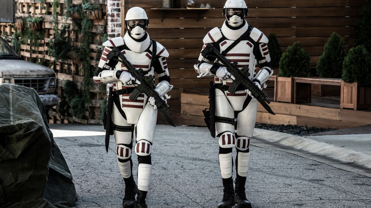 Commonwealth guards, as featured in Episode 20 of AMC's The Walking Dead Season 11