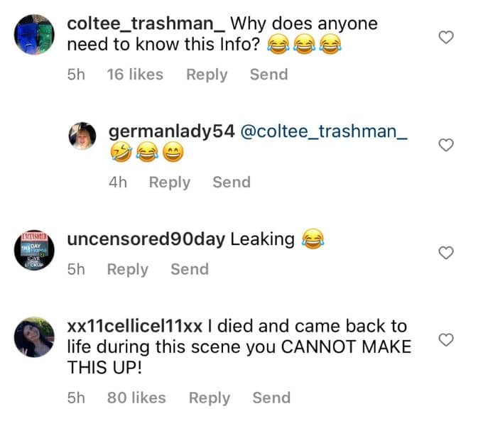 Instagram comments about Jenny Slatten and Sumit Singh