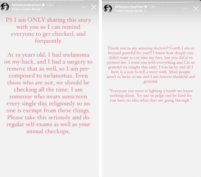 Khloe Kardashian has message for her IG followers.