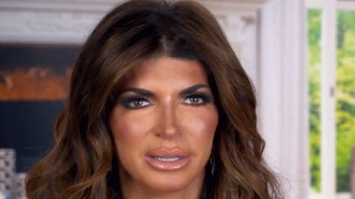 Teresa Giudice in a The Real Housewives of New Jersey confessional.