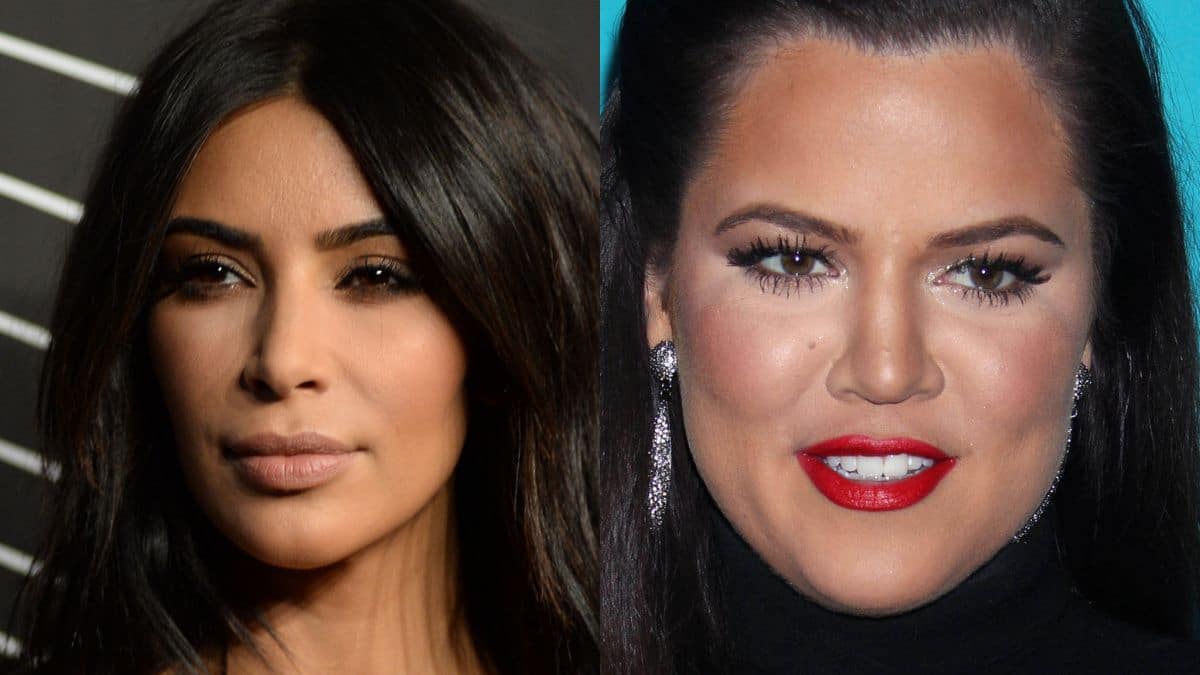 Kim Kardashian and Khloe Kardashian close up