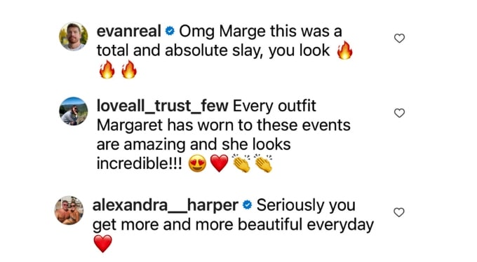 RHONJ star Margaret Josephs gets compliments on her outfit.