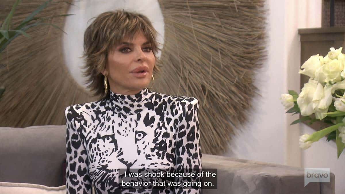 Lisa Rinna saying she was "so shook because of what was going on"