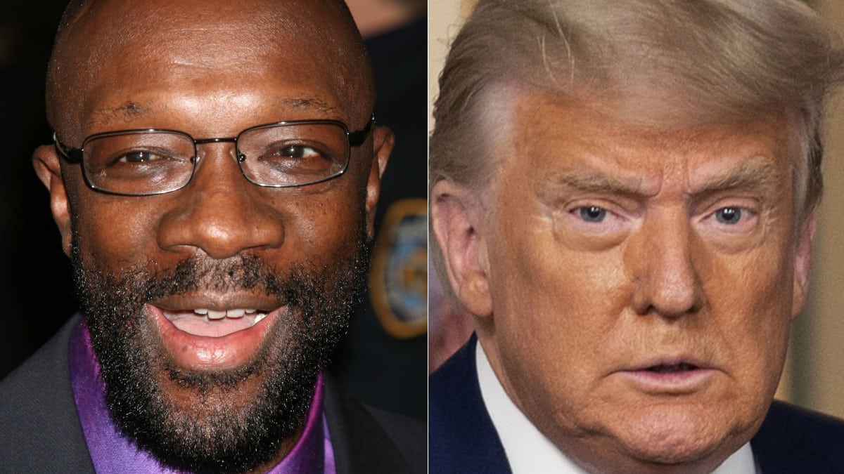 Isaac Hayes attends a showing of The Color Purple in 2005 and Donald Trump prepares for a debriefing at the White House