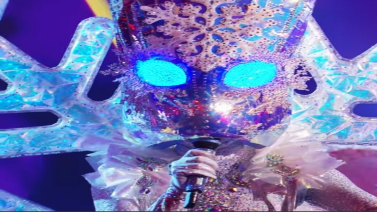 A close-up of The Masked Singer contestant, Snowstorm.