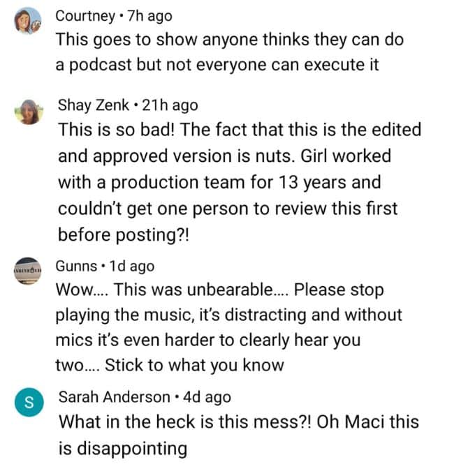 youtube comments on maci bookout's the expired podcast
