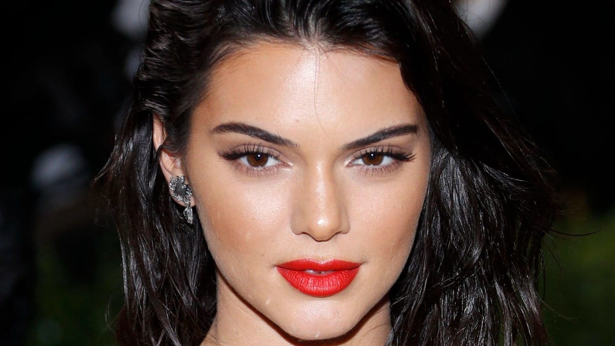 Kendall Jenner in a red lip