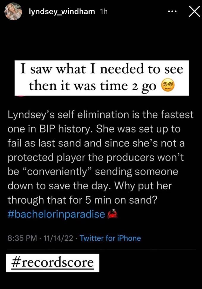Lyndsey Windham's Instagram Story