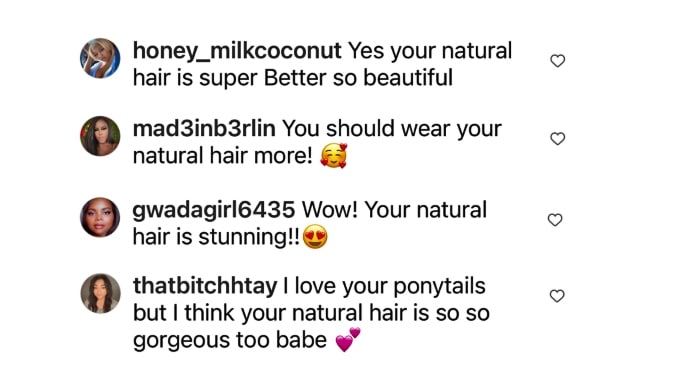 Miona Bell gets compliments on her natural hair.