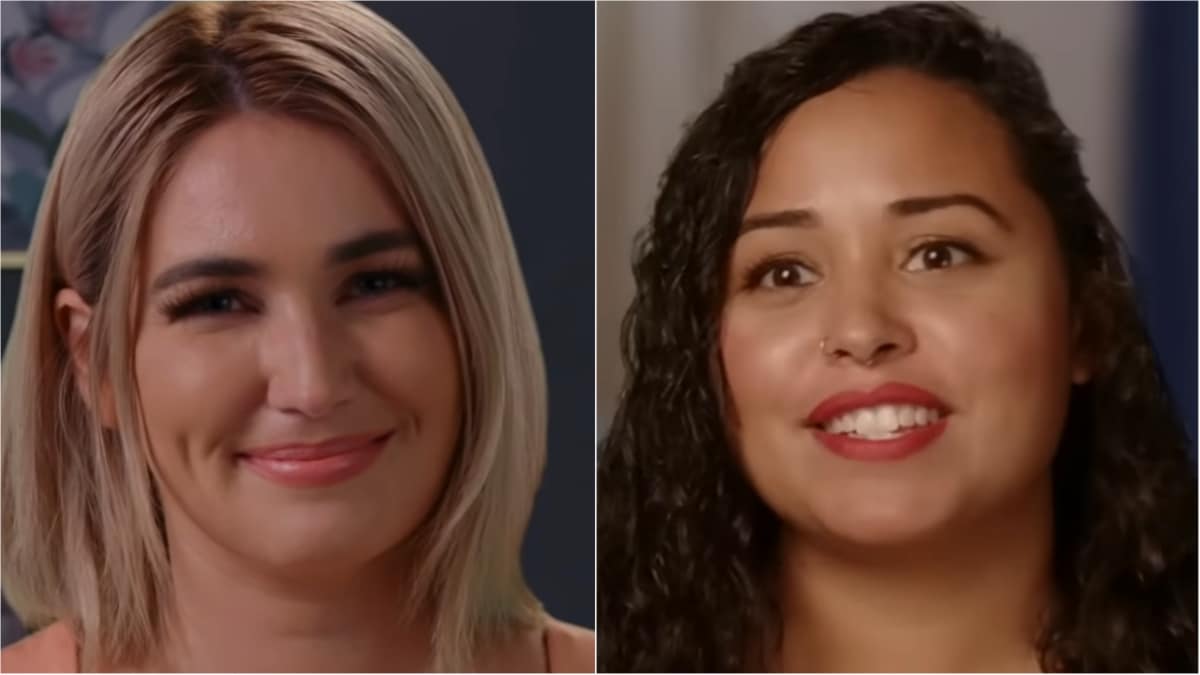 A close-up photo of 90 Day Fiance alums, Stephanie Matto and Tania Maduro, smiling into the camera.