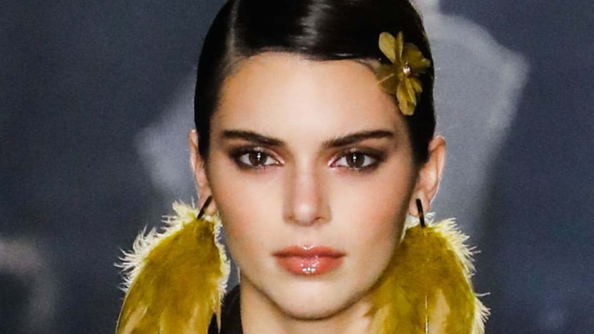 Kendall Jenner gazes into the camera.