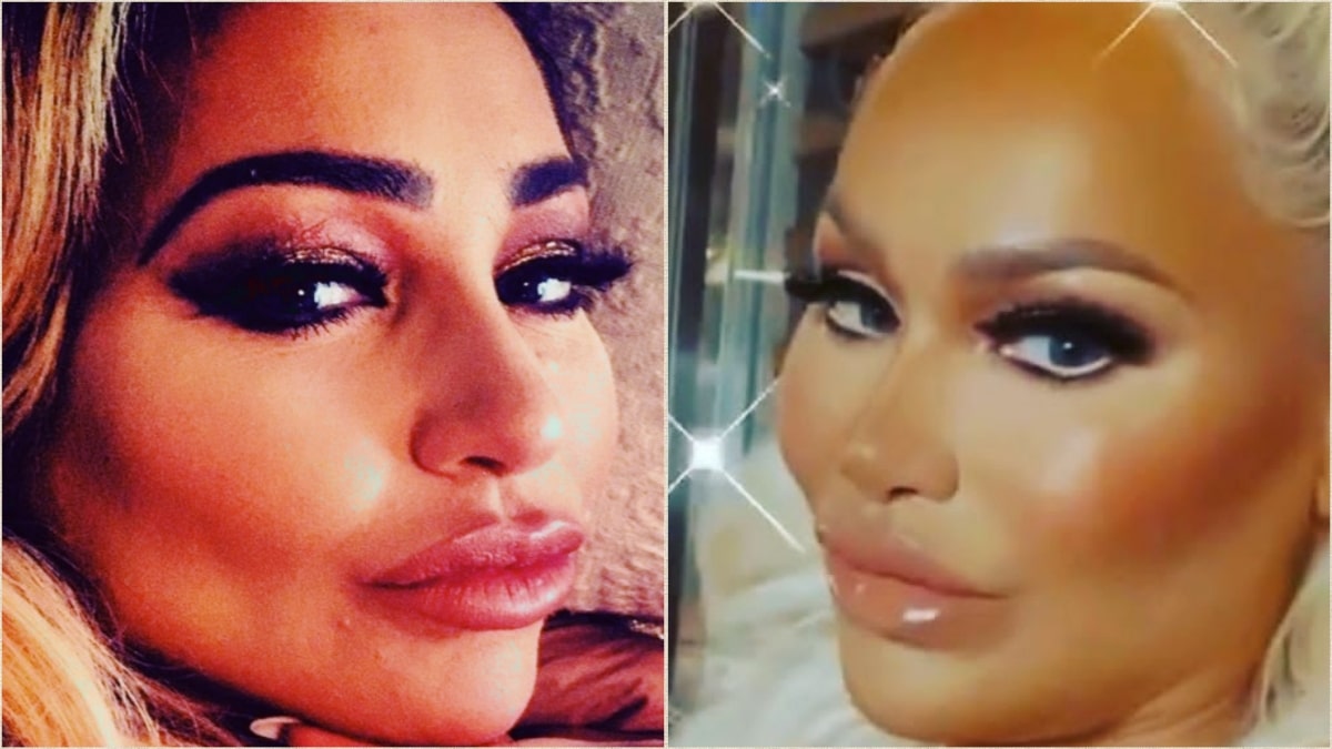 Close up Instagram photos of Darcey and Stacey Silva.