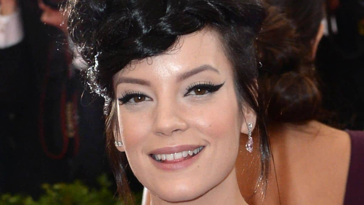Lily Allen smiling at the Met Gala.