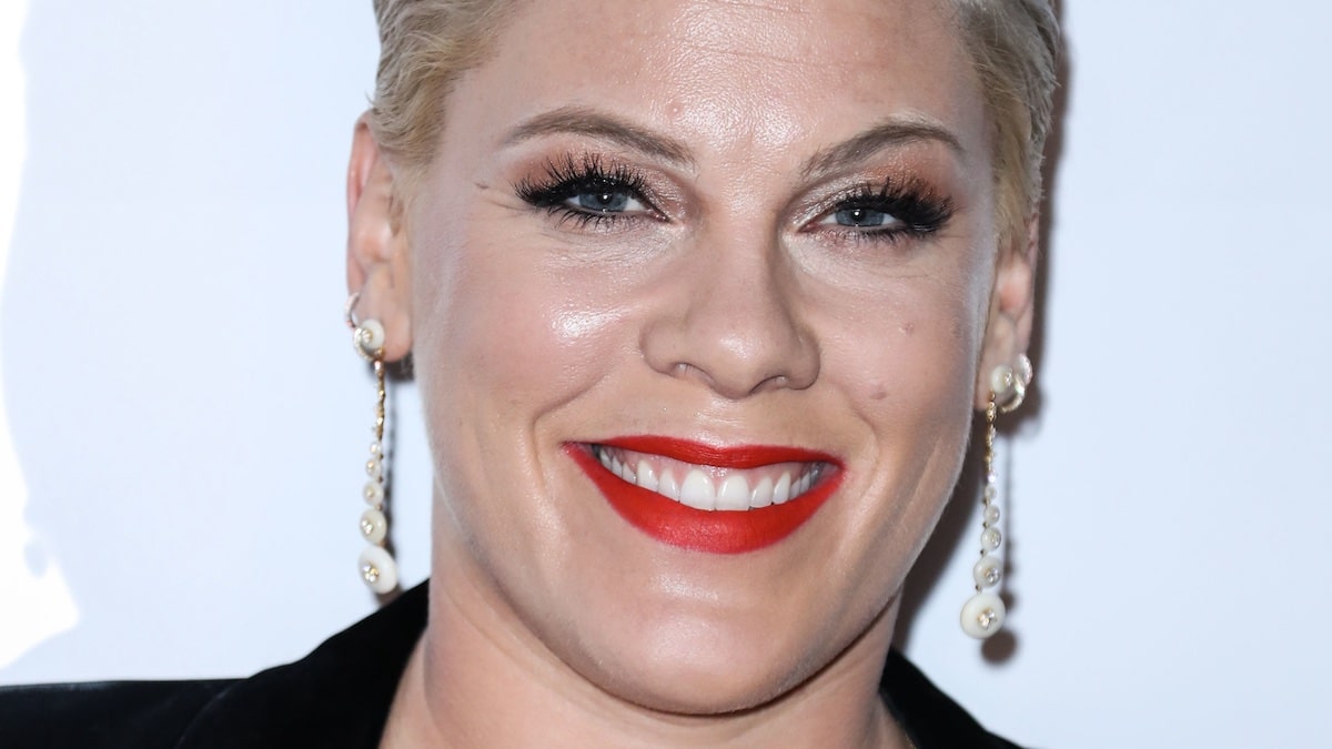 Pink smiling on the red carpet