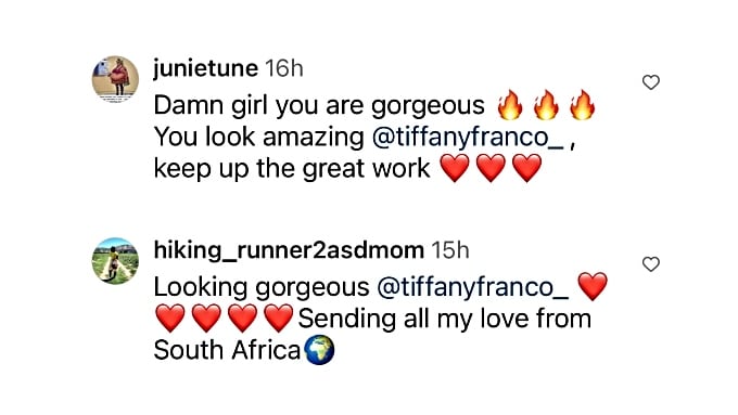 Tiffany Franco gets love from her followers
