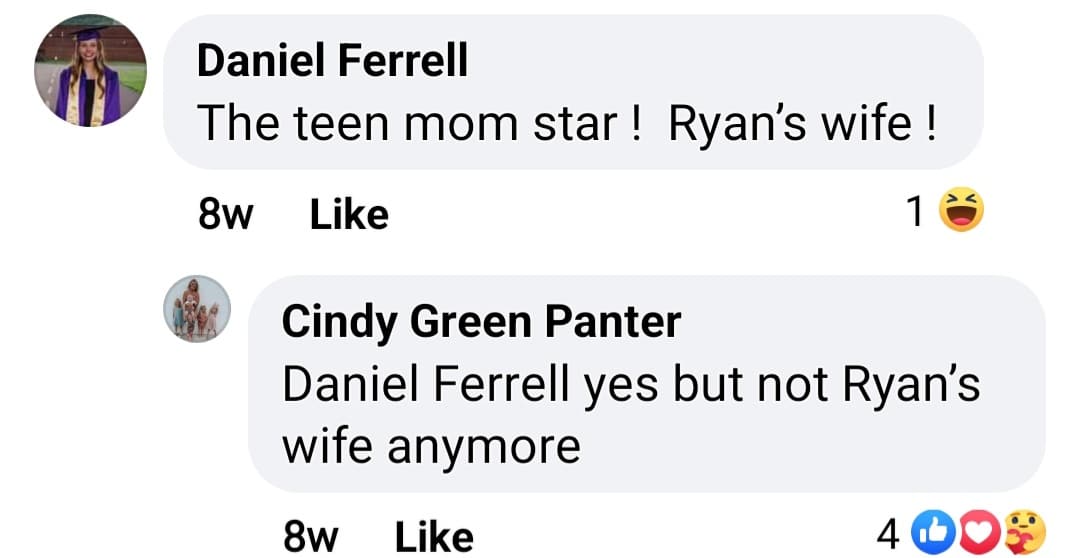 Josh Panter's mom Cindy Panter tells her Facebook followers that Mackenzie Edwards is no longer Ryan Edwards' wife