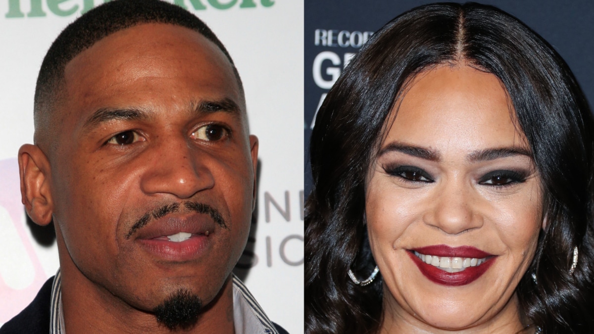 Stevie J and Faith Evans at different red carpet events.