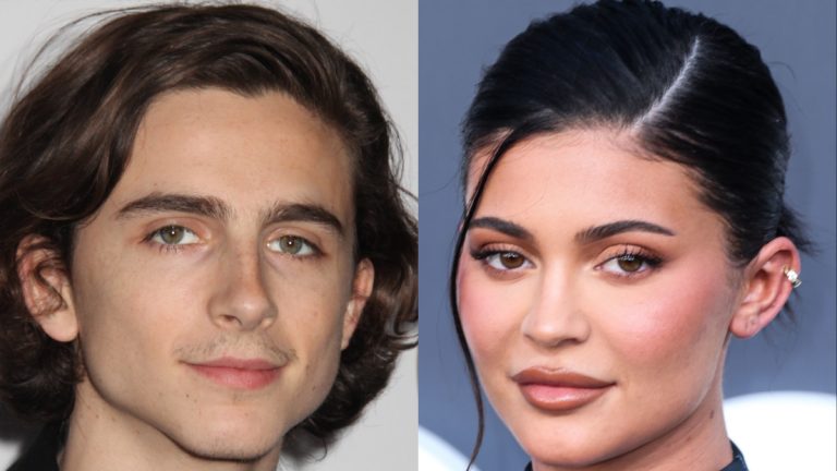 Timothee Chalamet and Kylie Jenner at seperate events.