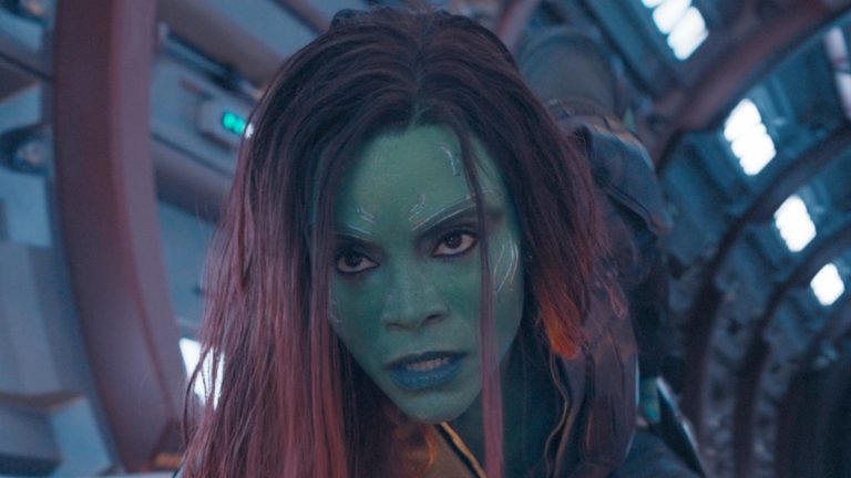 Zoe Saldana as Gamora.