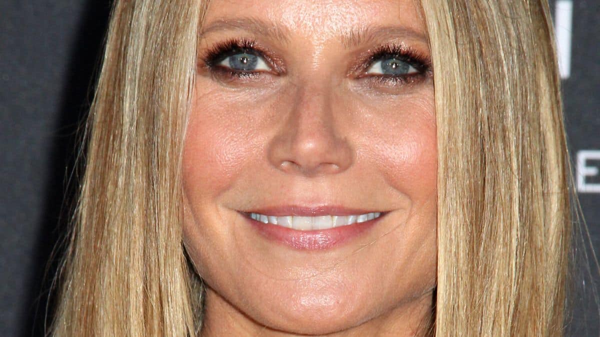 Gwyneth Paltrow is topless by the pool to promote denims for Goop