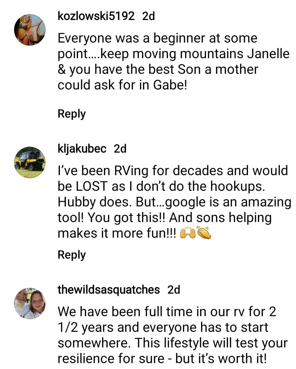 janelle brown's instagram followers offer her encouraging words in the comments of her post