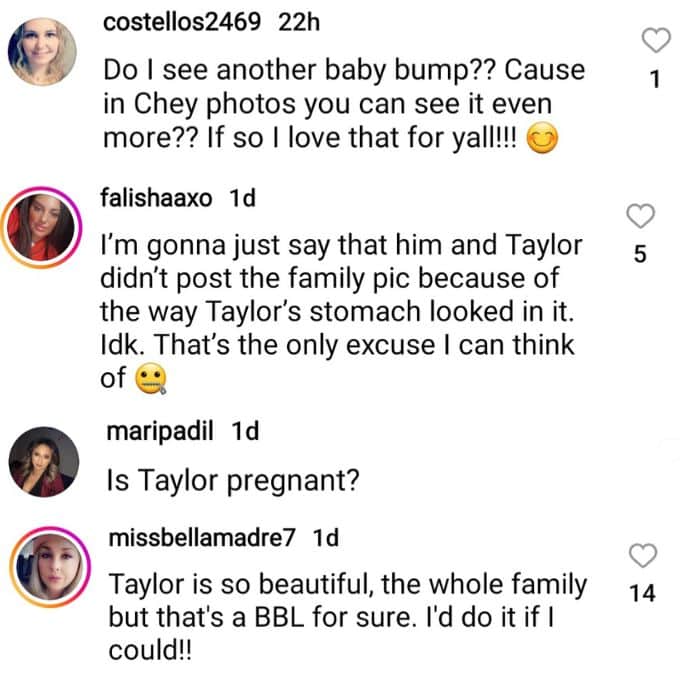 cory wharton's instagram followers comment on taylor selfridge's appearance