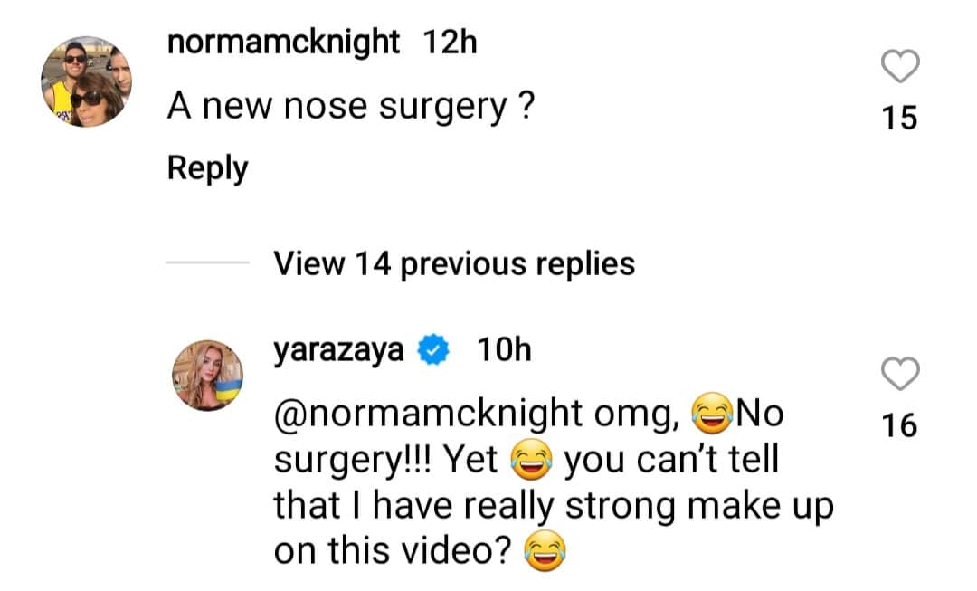 yara zaya claps back at rhinoplasty accusations on instagram