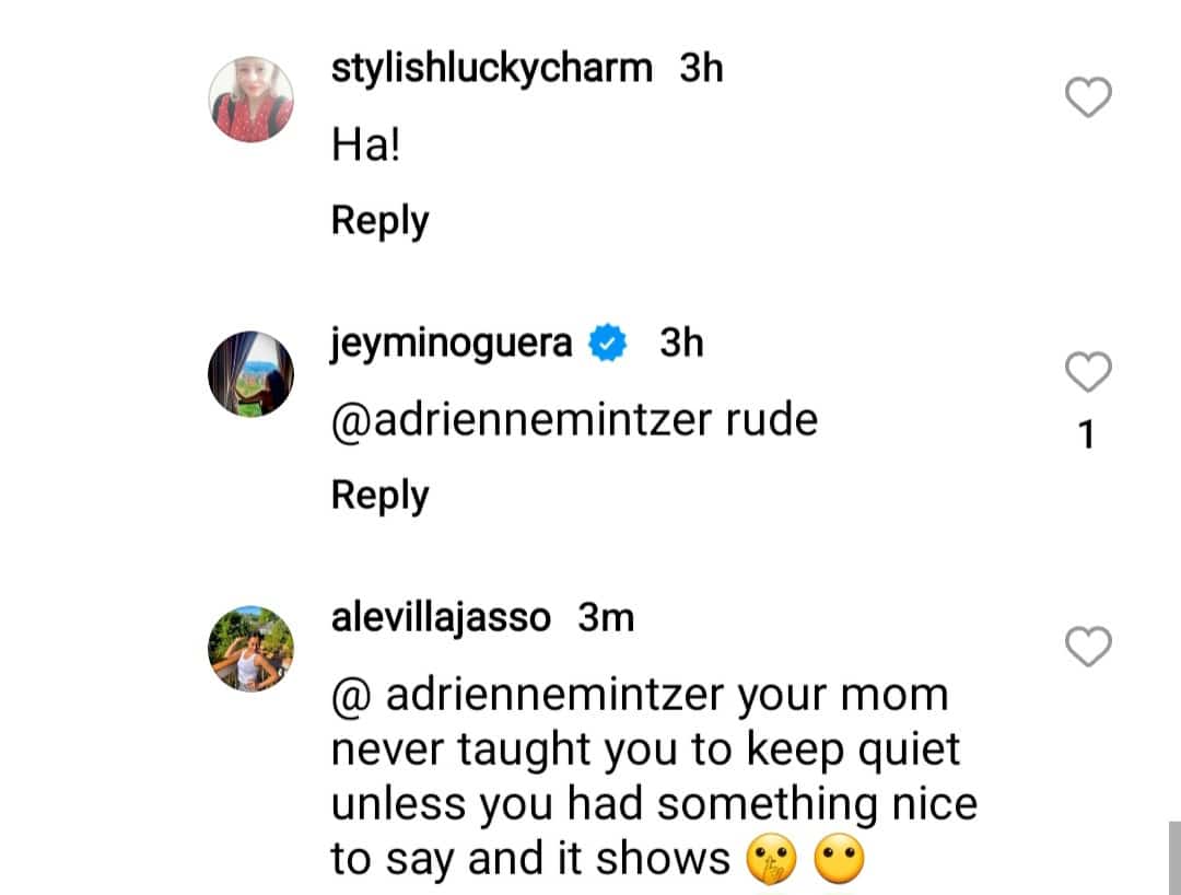 jeymi noguera reesponded to her critic on instagram