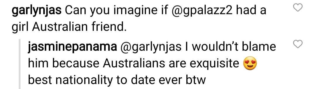 jasmine pineda responds to an instagram follower about posting her ex-boyfriend on IG