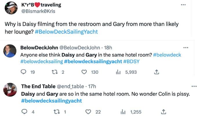 Daisy and Gary hotel room comments