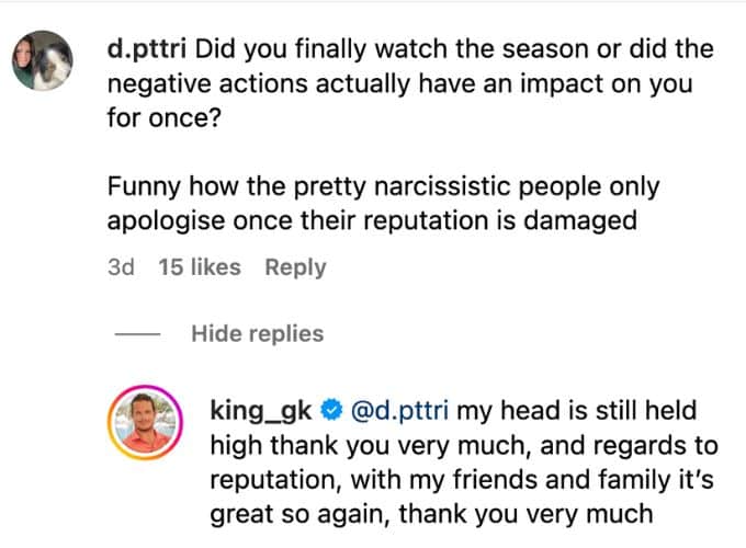 Gary defends himself BDS Season 4